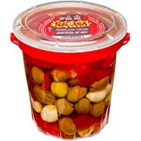 Los mejores  - Aceituna partida ajo- Paquete de 6 x 800gr - Total: 4800 gr